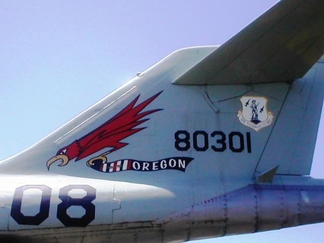 Tail markings on F-101B Voodoo, S/N 58-0301, of the Oregon Air National Guard